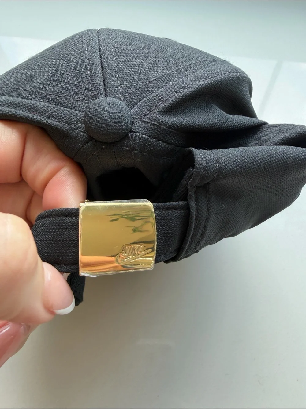 Nike Black Baseball Cap with Gold Swoosh